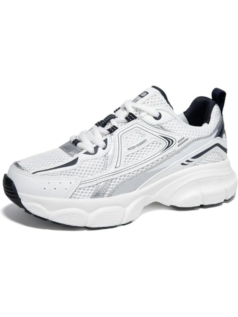 Women's White Chunky Fashion Sneakers Casual Sports Shoes Mesh Athletic
